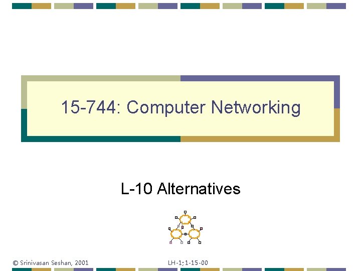 15 -744: Computer Networking L-10 Alternatives © Srinivasan Seshan, 2001 LH-1; 1 -15 -00