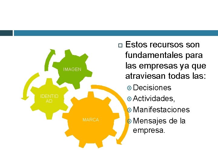  IMAGEN Estos recursos son fundamentales para las empresas ya que atraviesan todas las: