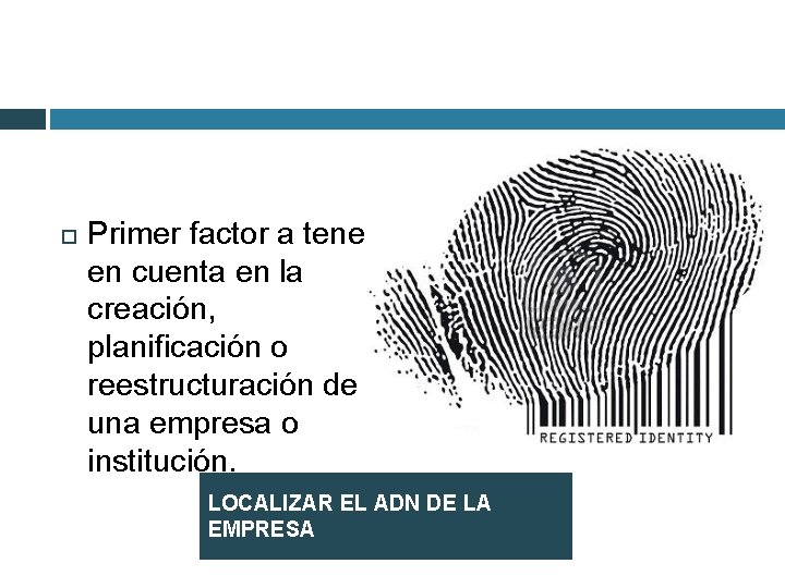  Primer factor a tener en cuenta en la creación, planificación o reestructuración de