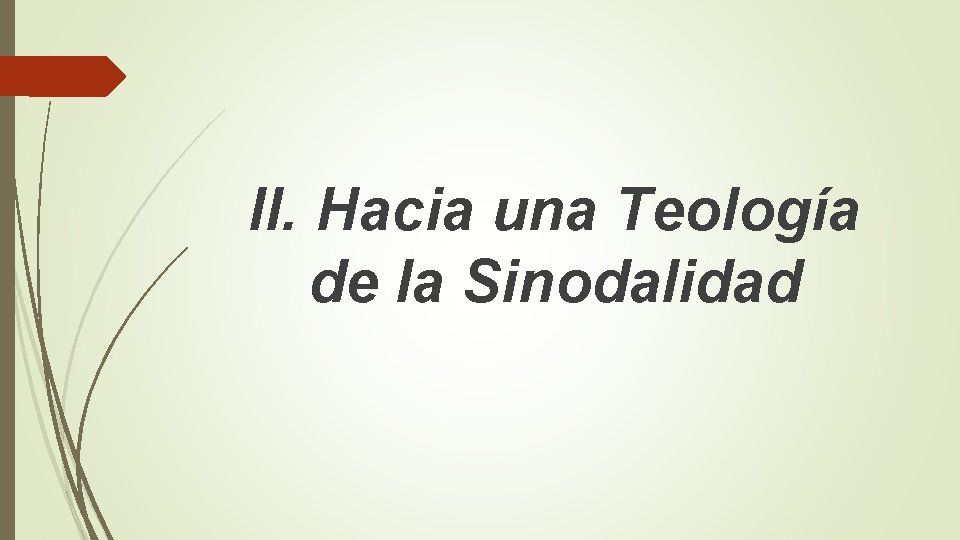 II. Hacia una Teología de la Sinodalidad 