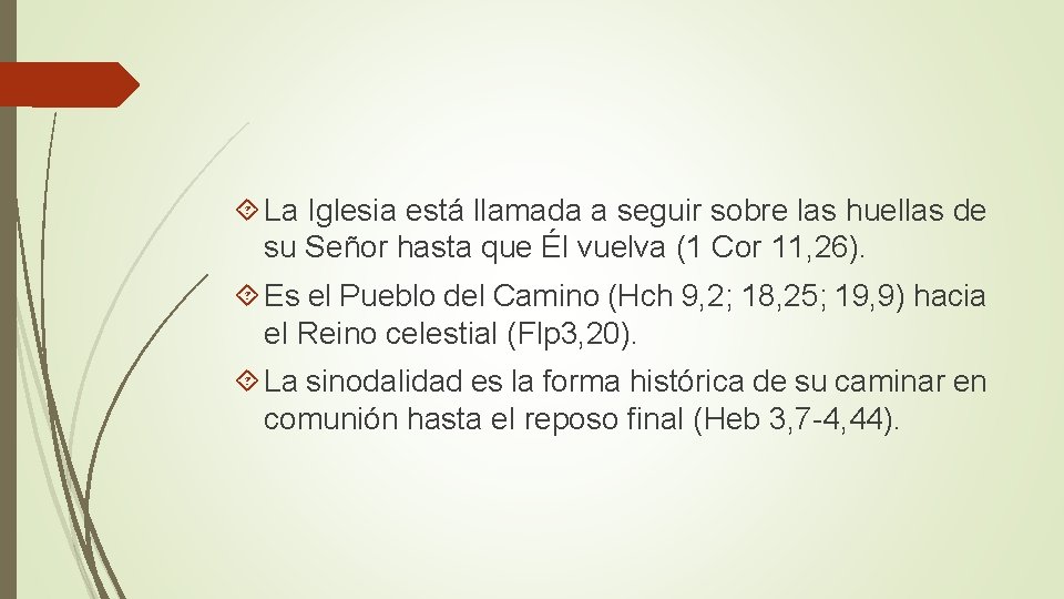  La Iglesia está llamada a seguir sobre las huellas de su Señor hasta