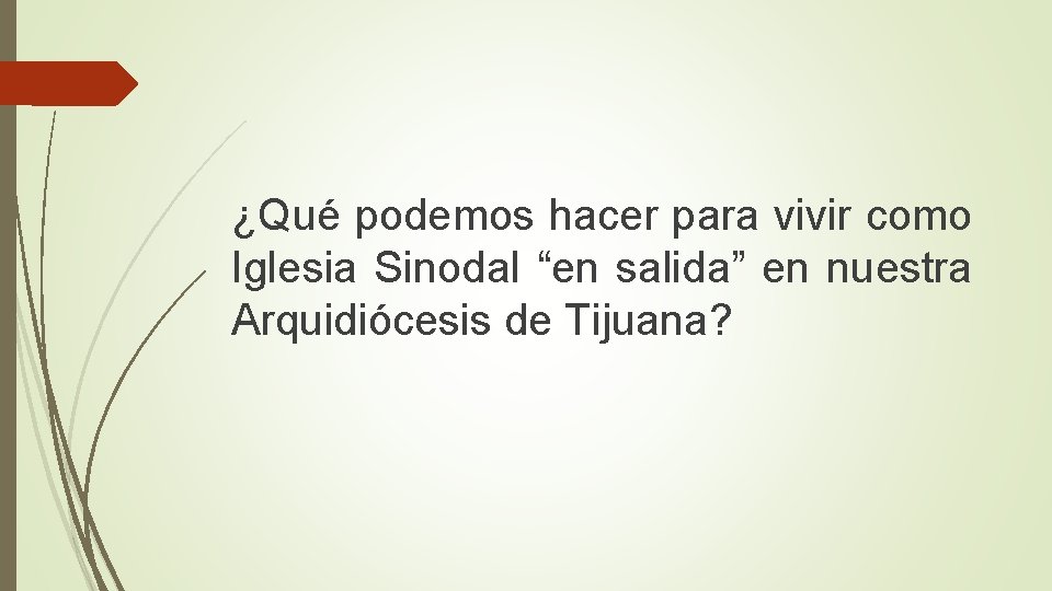 ¿Qué podemos hacer para vivir como Iglesia Sinodal “en salida” en nuestra Arquidiócesis de