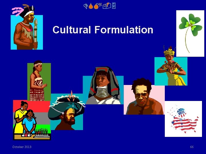 DSM-5 Cultural Formulation October 2013 66 