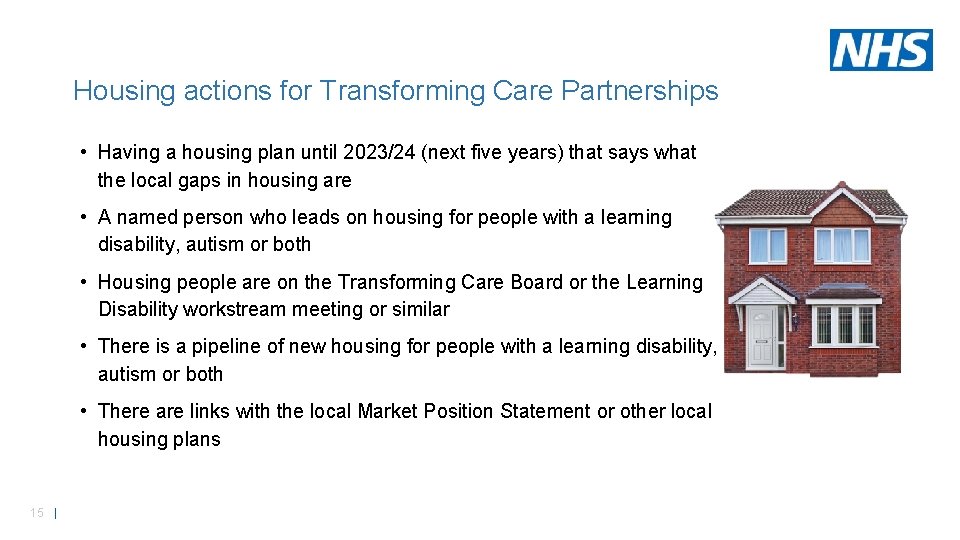 Housing actions for Transforming Care Partnerships • Having a housing plan until 2023/24 (next Housing actions for Transforming Care Partnerships • Having a housing plan until 2023/24 (next
