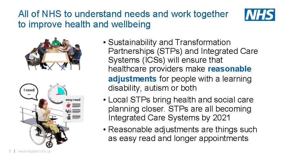 All of NHS to understand needs and work together to improve health and wellbeing All of NHS to understand needs and work together to improve health and wellbeing