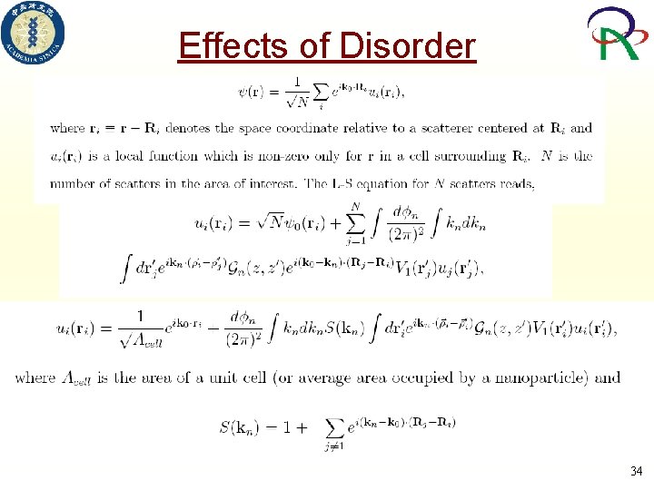 Effects of Disorder 34 