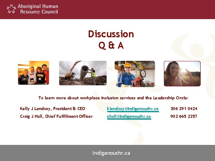 Discussion Q&A To learn more about workplace inclusion services and the Leadership Circle: Kelly