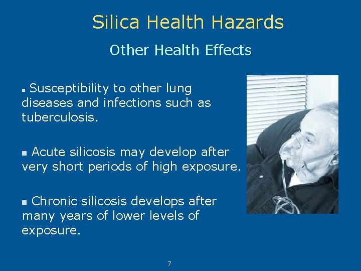 Silica Health Hazards Other Health Effects Susceptibility to other lung diseases and infections such