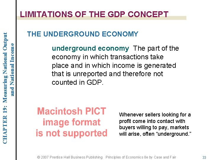 CHAPTER 19: Measuring National Output and National Income LIMITATIONS OF THE GDP CONCEPT THE