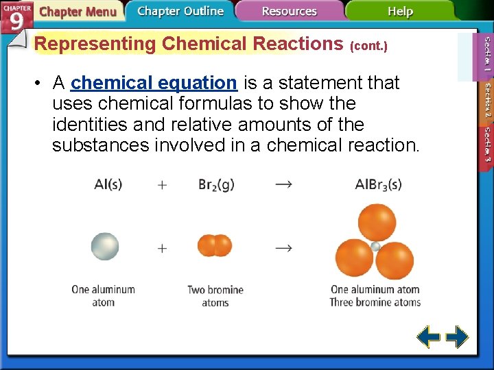 Representing Chemical Reactions (cont. ) • A chemical equation is a statement that uses
