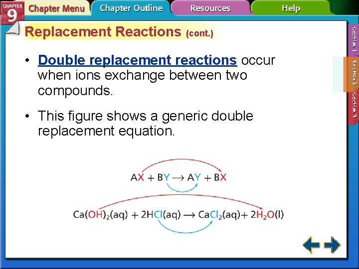 Replacement Reactions (cont. ) • Double replacement reactions occur when ions exchange between two