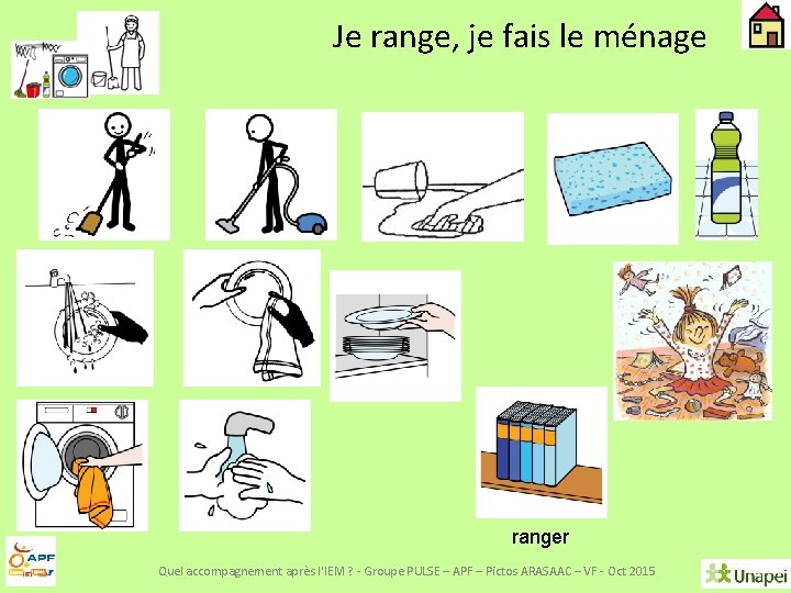 Je range, je fais le ménage ranger Quel accompagnement après l'IEM ? - Groupe