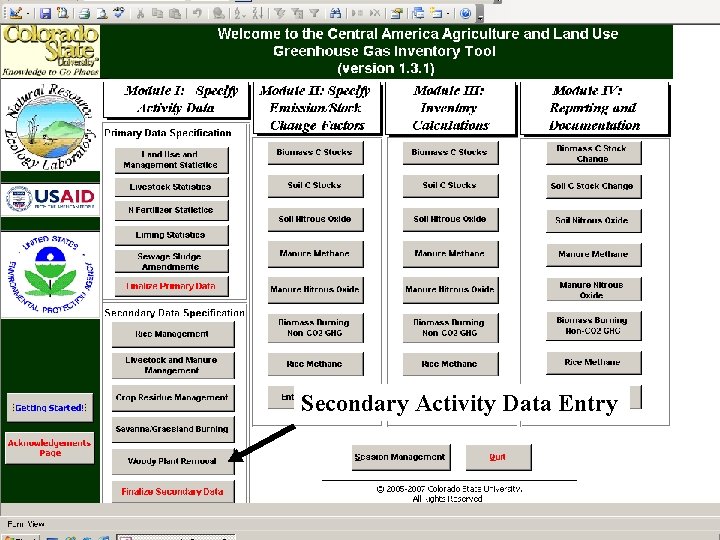Secondary Activity Data Entry 