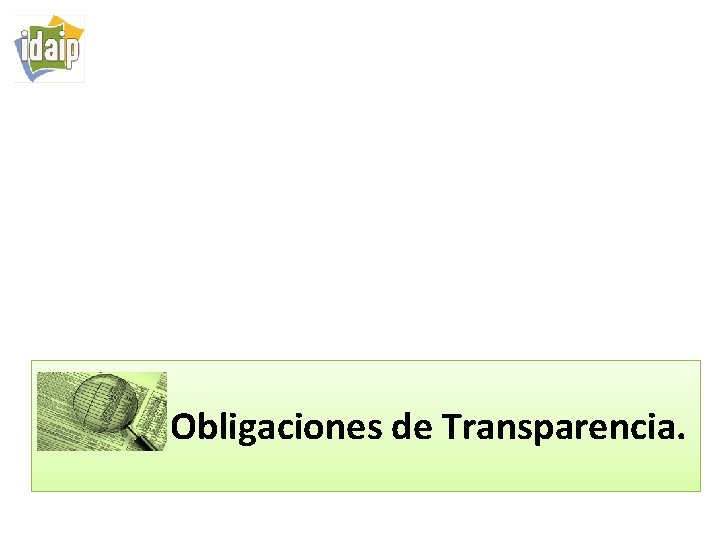  Obligaciones de Transparencia. 