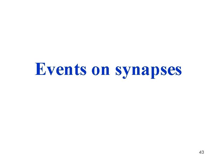 Events on synapses 43 