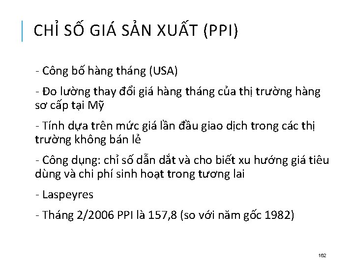 CHỈ SỐ GIÁ SẢN XUẤT (PPI) - Công bố hàng tháng (USA) - Đo