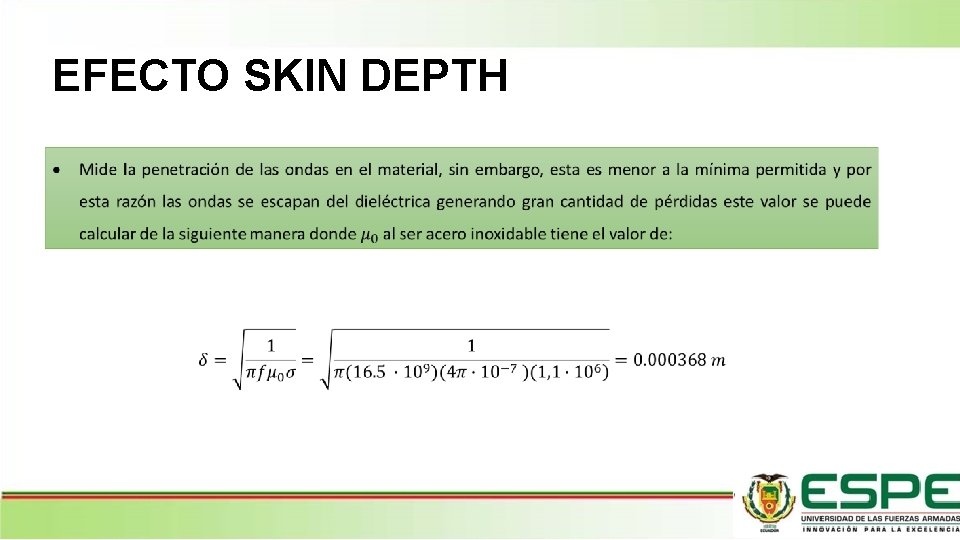 EFECTO SKIN DEPTH 