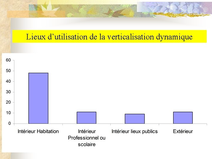 Lieux d’utilisation de la verticalisation dynamique 