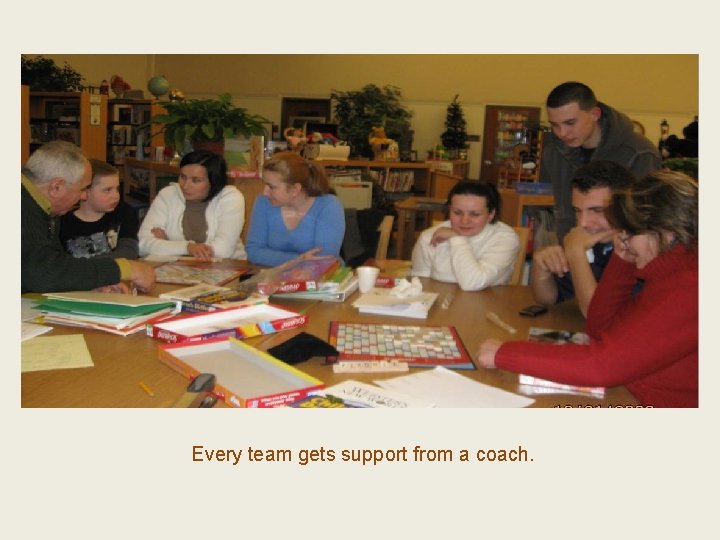 Every team gets support from a coach. 