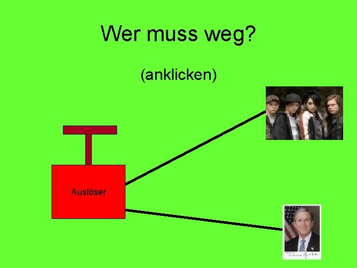 Wer muss weg? (anklicken) Auslöser 