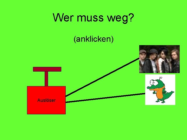 Wer muss weg? (anklicken) Auslöser 