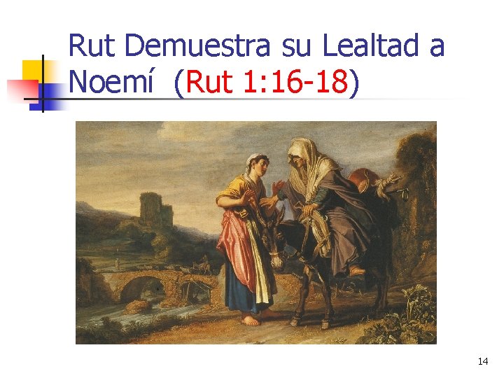 Rut Demuestra su Lealtad a Noemí (Rut 1: 16 -18) 14 