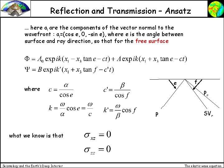 Reflection and Transmission – Ansatz. . . here ai are the components of the