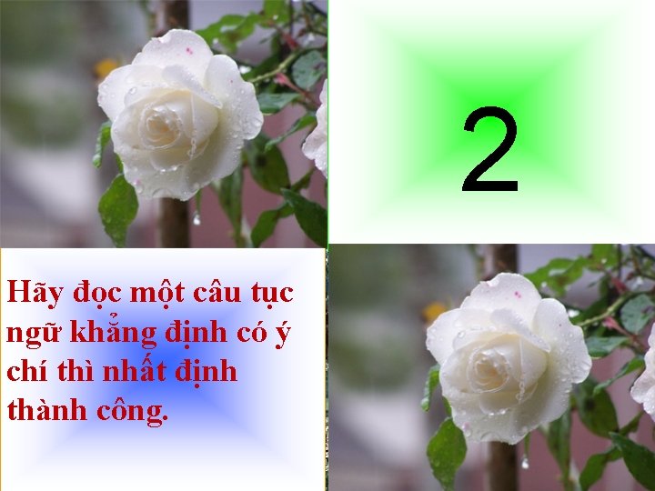 2 Hãy đọc một câu tục ngữ khẳng định có ý chí thì nhất