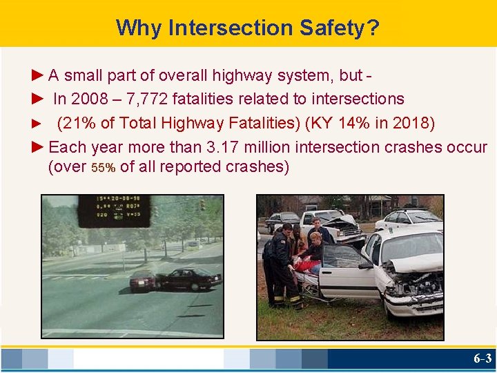 Why Intersection Safety? ► A small part of overall highway system, but ► In