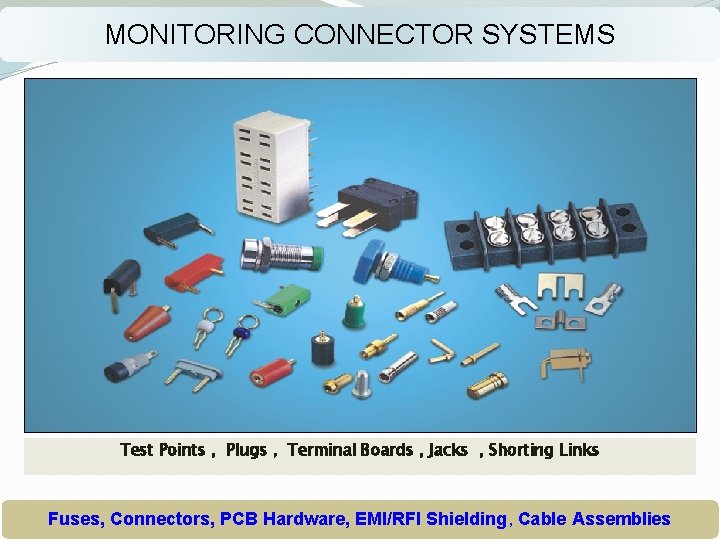 MONITORING CONNECTOR SYSTEMS Test Points , Plugs , Terminal Boards , Jacks , Shorting