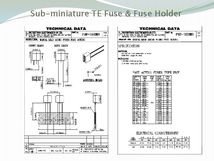 Sub-miniature TE Fuse & Fuse Holder 