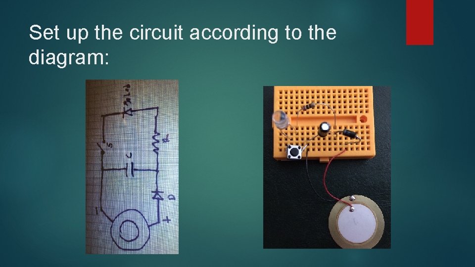 Set up the circuit according to the diagram: 