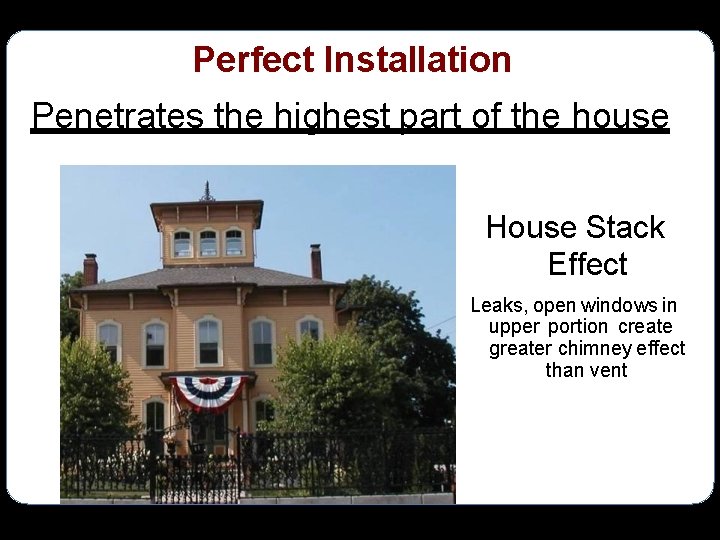 Perfect Installation Penetrates the highest part of the house House Stack Effect Leaks, open