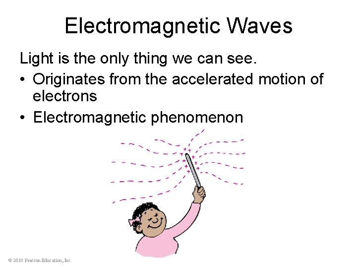 Electromagnetic Waves Light is the only thing we can see. • Originates from the