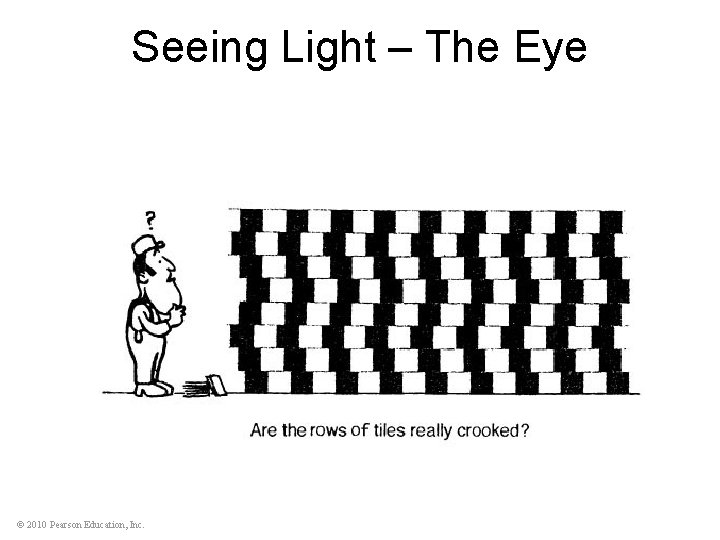 Seeing Light – The Eye © 2010 Pearson Education, Inc. 