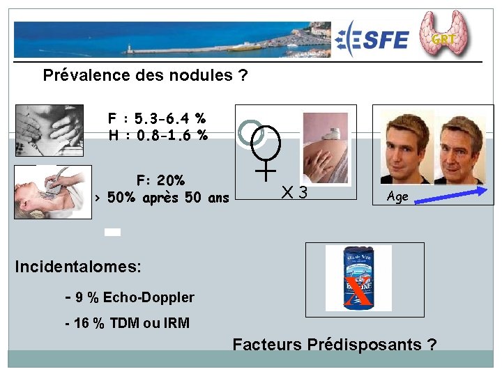 Consensus Nodules Thyroïdiens - 2009 GRT Prévalence des nodules ? F : 5. 3