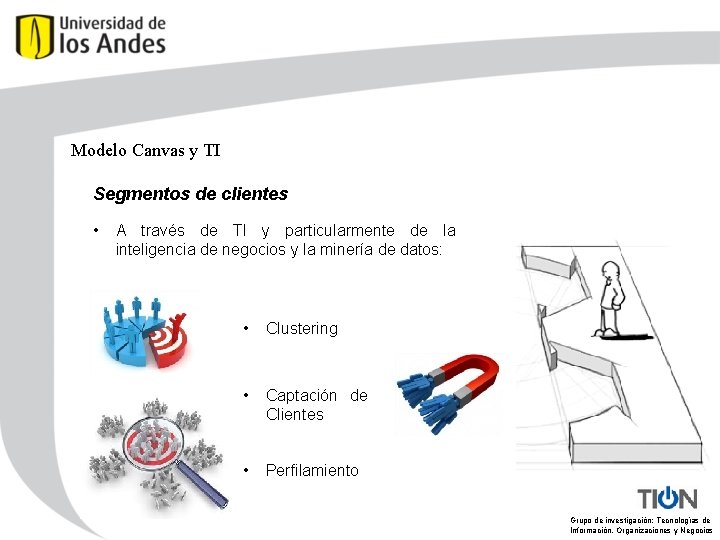 Modelo Canvas y TI Segmentos de clientes • A través de TI y particularmente