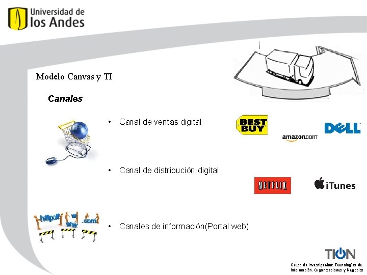 Modelo Canvas y TI Canales • Canal de ventas digital • Canal de distribución