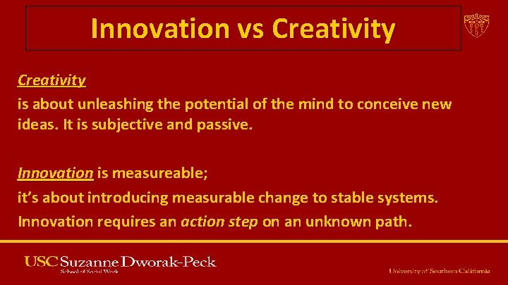 Innovation vs Creativity is about unleashing the potential of the mind to conceive new Innovation vs Creativity is about unleashing the potential of the mind to conceive new