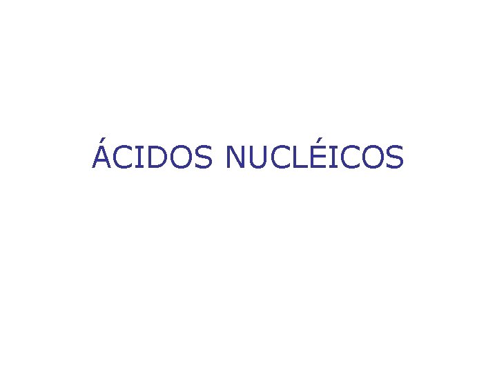 ÁCIDOS NUCLÉICOS 