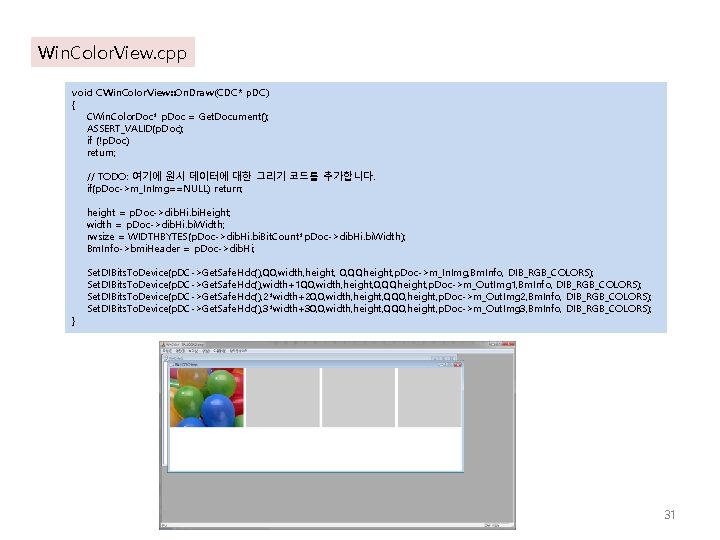 Win. Color. View. cpp void CWin. Color. View: : On. Draw(CDC* p. DC) {
