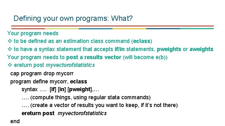 Defining your own programs: What? Your program needs v to be defined as an