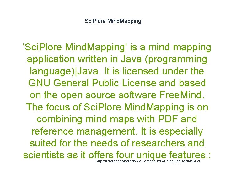 Sci. Plore Mind. Mapping 1 'Sci. Plore Mind. Mapping' is a mind mapping application