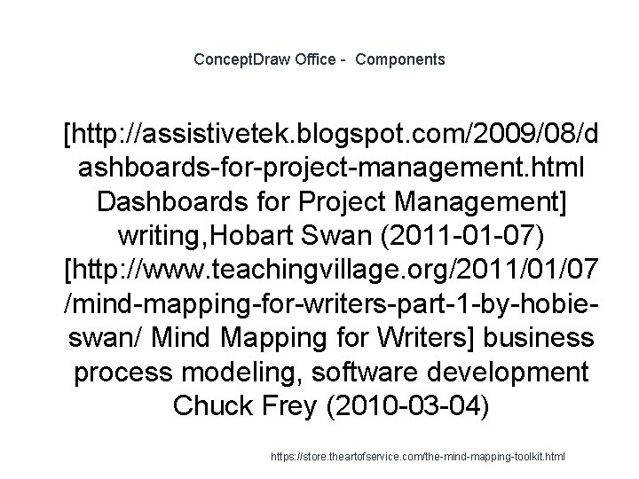 Concept. Draw Office - Components 1 [http: //assistivetek. blogspot. com/2009/08/d ashboards-for-project-management. html Dashboards for
