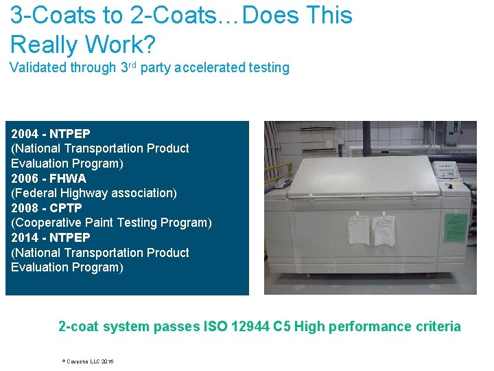 3 -Coats to 2 -Coats…Does This Really Work? Validated through 3 rd party accelerated