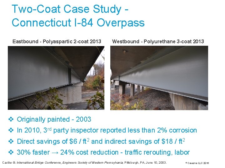 Two-Coat Case Study - Connecticut I-84 Overpass Eastbound - Polyaspartic 2 -coat 2013 Westbound