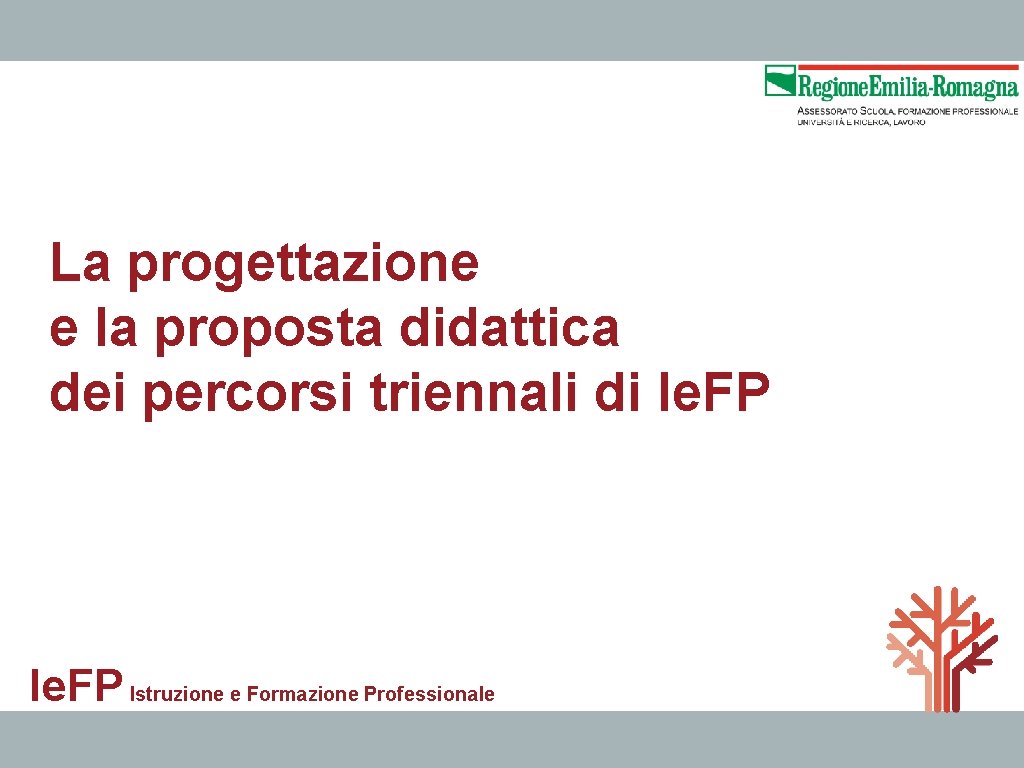 La progettazione e la proposta didattica dei percorsi triennali di Ie. FP Istruzione e