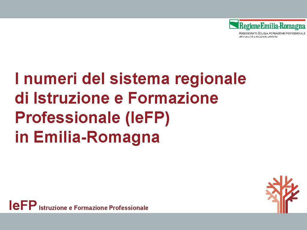 I numeri del sistema regionale di Istruzione e Formazione Professionale (Ie. FP) in Emilia-Romagna