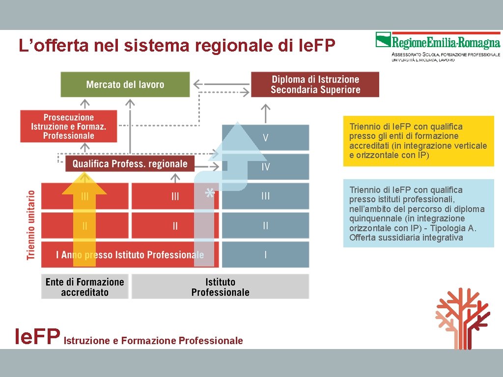 L’offerta nel sistema regionale di Ie. FP Triennio di Ie. FP con qualifica presso