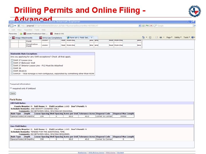 Drilling Permits and Online Filing Advanced 2 